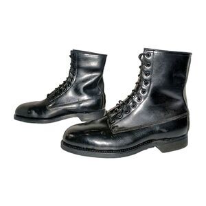 1977 US Army Rangers Addison Shoe Company Combat Boots Mens 9.5W Black Steel Toe